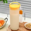 Draagbare gele waterfles met handvat en riem, 21 cm hoog voor sojamelk en koffie - Groot (550ml) / Geel
