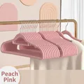 Peach pink flocked non-slip clothes hangers with seamless design - Non-Slip Non-Marking Flocked Style (Professional Choice) / Sakura Pink