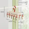 Small sock drying rack with 12 clips, measuring 26.5x12x16.5 cm in cream and red - Small (12 Clips) / Red White