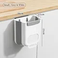 Pequeño cubo de basura plegable gris y blanco para colgar en las puertas de cocina. - S / Gris Blanco Pequeño