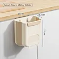 Cubo de basura plegable de pared pequeño blanco crema para puerta de armario - S / Pequeño Blanco Crema