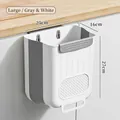 Cubo de basura de cocina plegable de pared gris-blanco para puertas de armario - L / Gris Blanco Grande