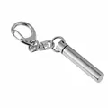 Sleek stainless steel cylindrical memorial keychain pendant for ashes and keepsake - Stainless Steel Cylinder (Silver)