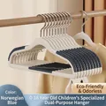Norway blue non-slip children's clothes hanger with wide shoulder and seamless design - Kids / Blue
