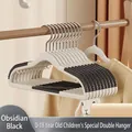 Non-slip children's clothes hangers in midnight black and white finish for kids - Kids / Black