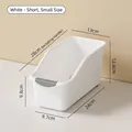 White small low-profile pull-out kitchen cabinet storage bin organizer box with dimensions - Short Small / White