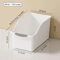 White plastic kitchen storage bin with dimensions and pull handle, large size variant - Tall Large / White
