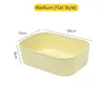 Medium cream rectangular storage box 24x17x8cm for desktop and kitchen organization - 24x17x8cm