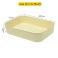 Large shallow rectangular storage box organizer in cream color, 34.5x25x7.8cm size. - 34.5x25x7.8cm