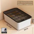 11-compartment black underwear storage box with lid and aromatherapy port - Translucent Black with Lid (Panties Box, 11 Compartments) with Aromatherapy