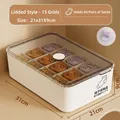 Sokken organizer box met 15 vakken en transparant deksel voor lades, crème wit ontwerp - Sokkenbox met 15 Rasters (5224K) / Crème-Verhoogd Met Deksel