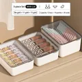 Three-piece stackable underwear and socks organizer box set with clear protective lids - 3-Piece Combo (Bra + Panty + Socks) / Combo Set (With Aroma) / Transparent Gray (Lidded 3-Piece Combo)