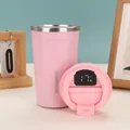 Detail der rosa Kaffeetasse mit intelligenter Temperaturanzeige aus Edelstahl - 380ml / Rosa (Temperaturanzeige)