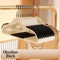 Non-slip seamless clothes hangers in obsidian black finish for home use - Double Position Style / Black