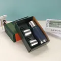 Σετ θερμός από ανοξείδωτο ατσάλι 304 με δύο κούπες σε πολυτελή συσκευασία δώρου - Σετ Δώρου (1 Μπουκάλι & 2 Ποτήρια) / 600ml / Σκούρο μπλε