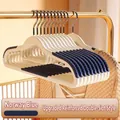 Non-slip seamless clothes hangers in Norwegian blue for anti-shoulder bump protection - Double Position Style / Blue