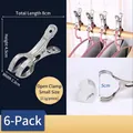 Durable small stainless steel clothes pegs set of 6 for laundry drying rack - Small Open Clip / 1 Piece