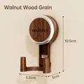 Rotating vacuum suction cup hook in walnut wood grain finish, dimensions 10.5x5.5x5cm. - 1 Piece / Walnut Color