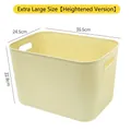 Extra large heightened cream plastic storage bin with handles, 35.5x24.5x22.8cm - 35.5x24.5x22.8cm