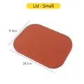 Small terracotta rectangular storage box lid with 24.7x17.8cm dimensions for organization - 24.7x17.8cm