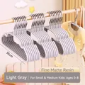 Premium light grey non-slip children's hangers made of fine matte resin, 30cm size - Small Child Style (0-8 Years Old) / 10 Pieces/Pack (30cm) / Light Gray