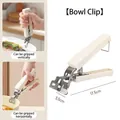 Cream white anti-scald bowl clip for kitchen with 17.5cm stainless steel design - Bowl Tongs / 17.5x3.5cm / Cream