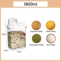 1800ml airtight grain storage container with dimensions and measuring cup lid - Medium (4686) / 1800mL Pack