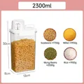 2300ml airtight clear grain storage container with measuring cup lid for rice and flour - Large (4686) / 2300mL Pack
