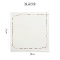 Premium 12-layer thick cotton gauze dishcloth 25x25cm with multi-colored stitched edges - 12 Layers (1 Piece) / White / 25*25cm