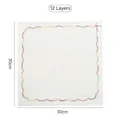 Premium 12-layer thickened cotton gauze dishcloth with rainbow edges, 30x30cm square - 12 Layers (1 Piece) / White / 30*30cm