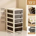Transparent multi-layer desktop storage drawer cabinet with 13cm slim width design - 13x16.5x26.5cm