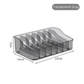 Multi-compartment kitchen seasoning bag organizer in transparent grey, size 22x14x7cm. - Compartmentalized Storage Box / 1 Piece / Transparent Gray