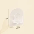 Clear adhesive wall-mounted toothbrush holder storage rack measuring 7cm by 5.9cm - Simple Transparent Style / 7x5.9cm / Clear