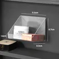 Clear wall-mounted slanted organizer for cosmetics and bathroom storage, 11.5cm wide - 1 Piece/Pack / Clear
