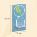 Blue wall-mounted toothbrush holder with parrot cartoon print, dimensions 10.5x5.7cm - Bird Pattern Style / 10.5x5.7cm / Blue