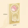 Yellow cartoon whale wall-mounted toothbrush holder with dimensions 10.5x5.7cm - Whale Pattern Style / 10.5x5.7cm / Yellow