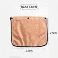 Detachable brown coral fleece hand towel for kitchen apron with snap buttons, 33x27cm - Hand Towel Only (Without Apron) / 1 Piece / Coffee