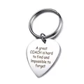 Heart-shaped stainless steel keychain engraved with thank you message for coaches - Heart Engraved Style