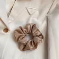 Elegant milk tea colored satin scrunchie hair tie for autumn and winter outfits - Satin Scrunchie (21#) / Milk Tea