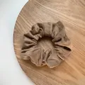 Soft milk tea colored velvet scrunchie hair tie for autumn and winter fashion styles - Khaki Arctic Velvet (33#) / Khaki