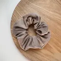 Elegant soft velvet hair scrunchie in milk tea brown color for French style ponytail - Gray Arctic Velvet (32#) / Gray