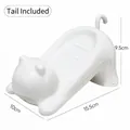 Jabonera de plástico blanco con forma de gato y accesorio de cola - Gato Blanco Crema (1 Pieza)