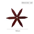 Walnut wood star-shaped heat insulation mat measuring 18.5cm - Leaf / 18.5cm / Walnut