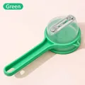 Green handheld vegetable peeler with built-in transparent storage container box - 1 Piece / Green