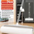 Long-handle lint roller with extensible pole and 24cm widened sticky refill for floor cleaning - Extendable Pole 19cm Width Set (1 Roll 60 Sheets)