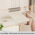 Lotus white non-slip seamless clothes hangers featuring thickened shoulder support design - Thickened (45g) / Upgraded with Hook - White