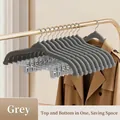 Grijze antislip geflokte kledinghanger met verstelbare metalen clips voor broeken en rokken - 1 Stuk / Grijs