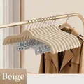 Crèmekleurige fluwelen hangers met clips voor antislip kledingopslag - 1 Stuk / Broken Wit