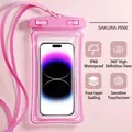 Sakura pink waterproof phone pouch with sensitive touch screen - Pink (Airbag Model)