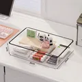 Caja organizadora de escritorio de acrílico transparente grande para papelería y oficina - Grande (30*20*6cm)
